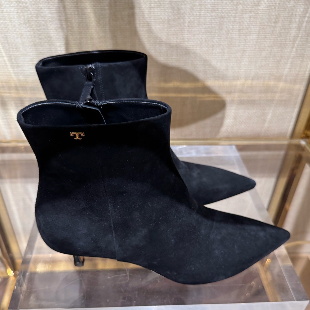 TORY BURCH Women Low Heel Suede Leather Bootie